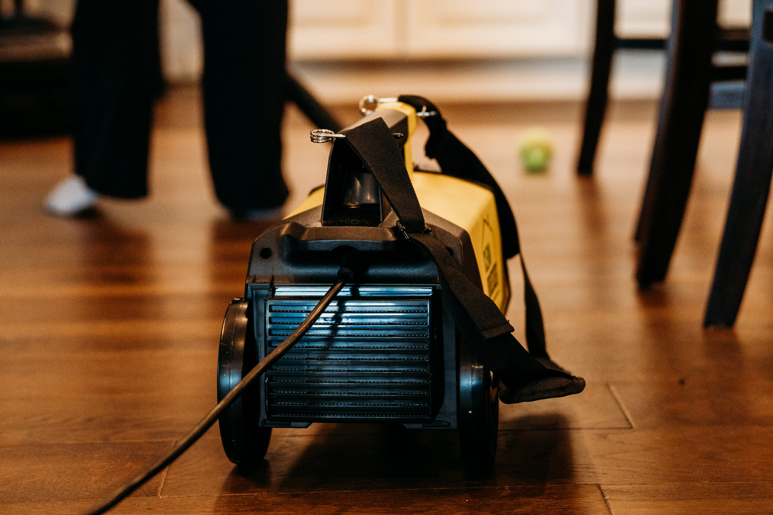 Yellow portable floor air mover with cord